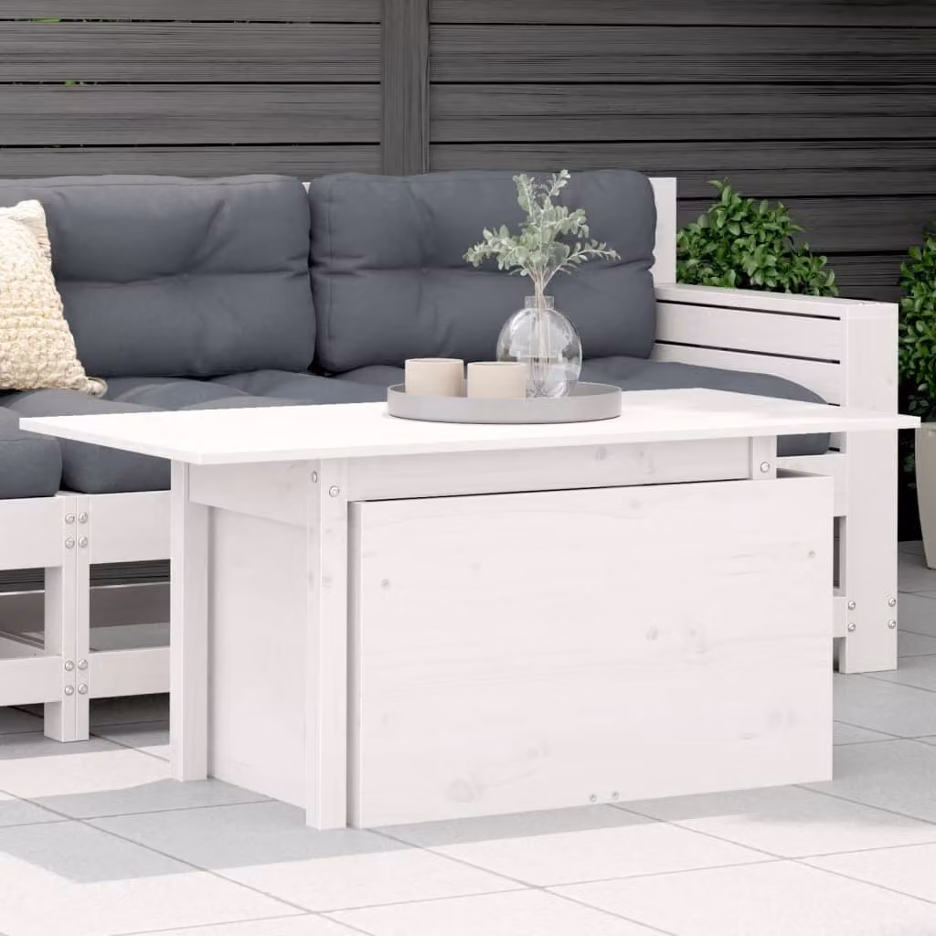 Maison Exclusive - Tavolo da giardino bianco 100x50x75 cm in legno massello di pino