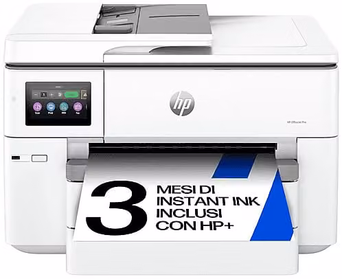 Stampante Inkjet Multifunzione 3 in 1 HP OfficeJet Pro 9730e a colori, A3, con WiFi ed Ethernet, Bianca