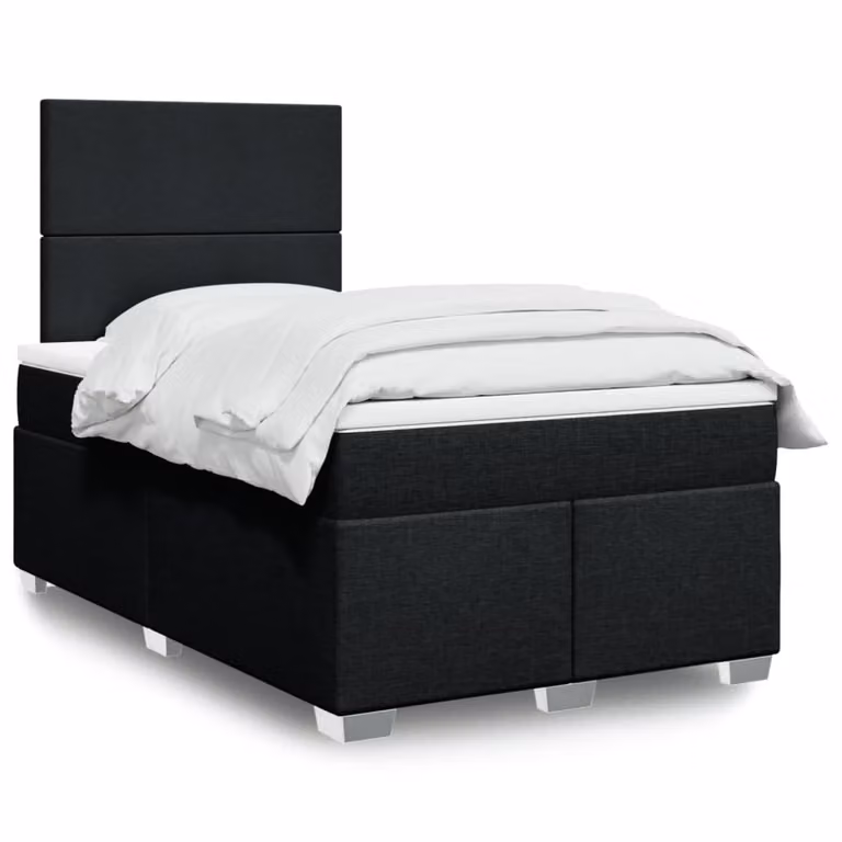 vidaXL Letto Ibrido con Materasso Nero e Struttura in Tessuto L/P/H: 120 x 200 cm