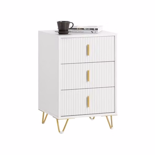 SoBuy Comodino con 3 cassetti, altezza 63 cm, 40x40x63 cm Camera