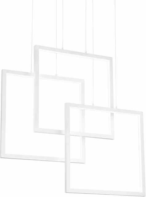 Sospensione Moderna Frame Alluminio Bianco Led 80W 3000K Luce Calda