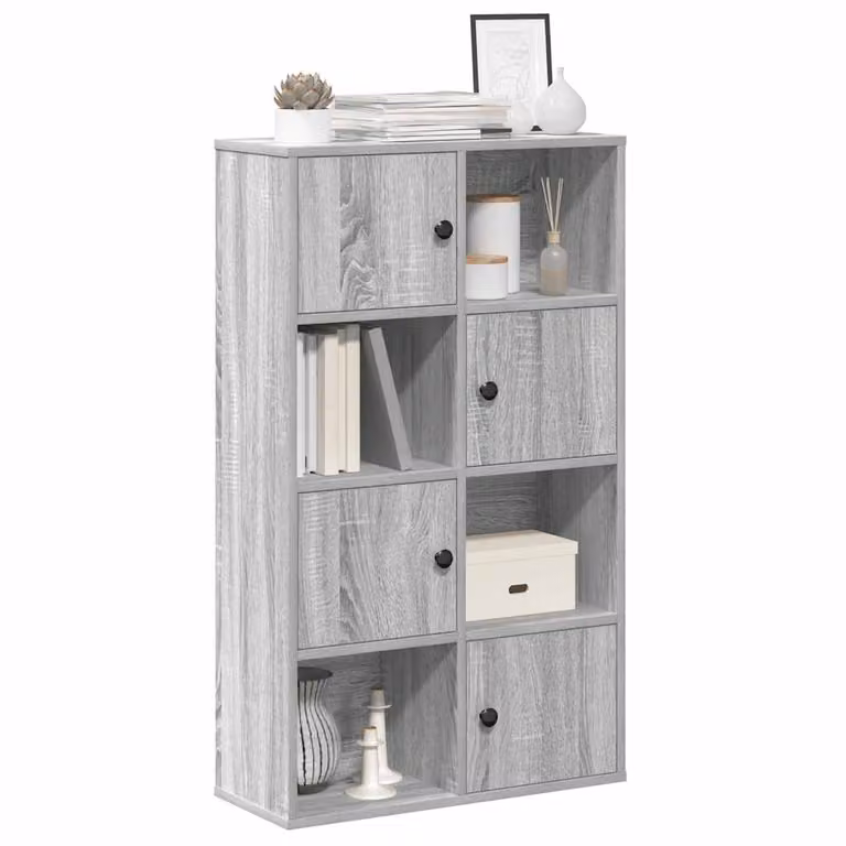 Libreria moderna vidaXL in MDF Grigio, da appendere al muro, L: 60 cm, P: 24 cm, H: 101,5 cm