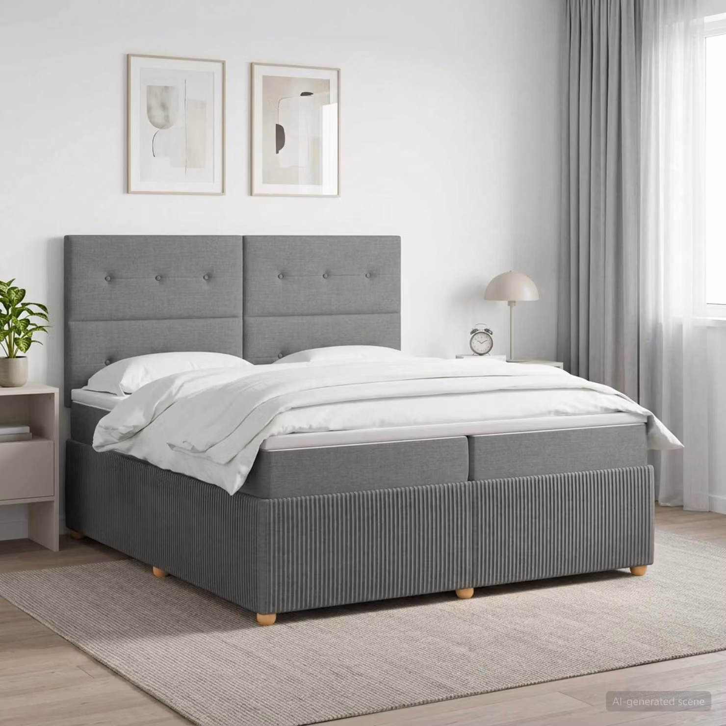 vidaXL Letto box spring con materasso a molle insacchettate Grigio Scuro 200 x 200 cm