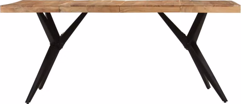 vidaXL Tavolo da pranzo nero 180x90x77 cm in legno massello di acacia