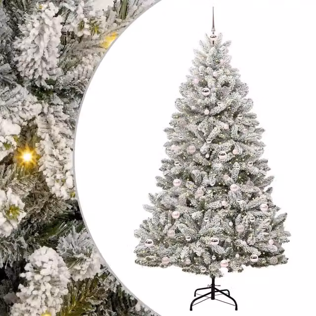 Albero di Natale | Decorazioni natalizie artificiale con 300 LED Verde e Bianco 210 cm
