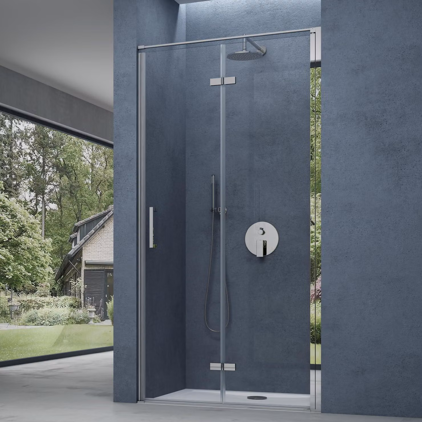 doporro Box Doccia 75x195cm, Box Doccia a Nicchia Cabina Bagno con Porte Girevoli a 180¡ã Vetro di Sicurezza ESG 8mm Vetro Trasparente Nero Teramo37K