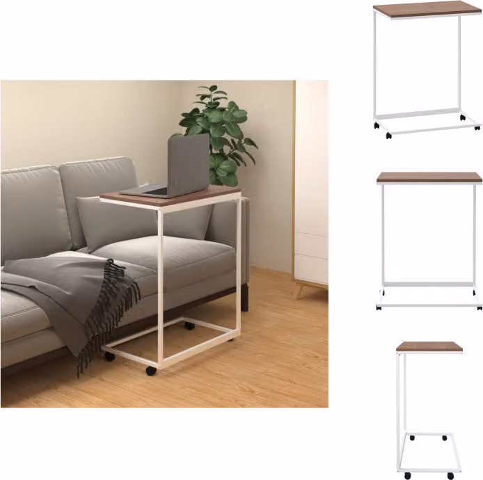 vidaXL Tavolino con rotelle Bianco 55x35x70 cm Materiale a base di legno - Tavolini da caffè