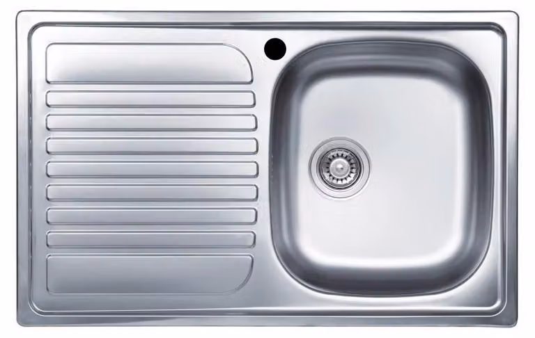 Lavello incasso cucina acciaio 79x50 cm una vasca e gocciolatoio sinistro Classic 273SX