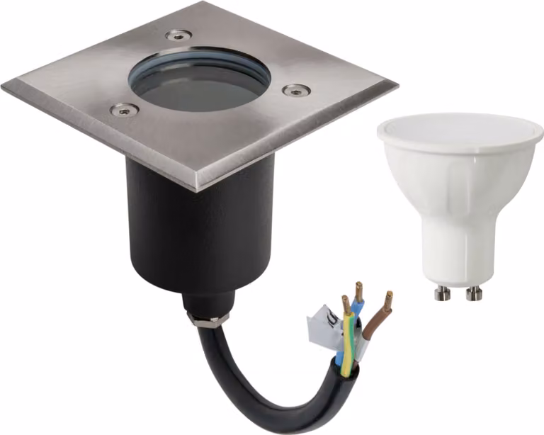Lampada da terra a LED in acciaio inossidabile, di forma angolare, con lampadina a LED da 6 W, luce bianca fredda