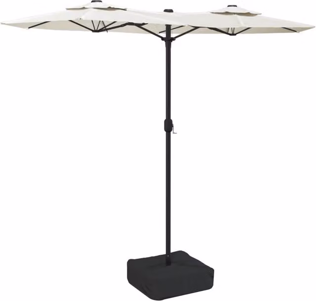 Ombrello | Parasolne a Doppia Testa con LED Bianco Sabbia 316x145 cm