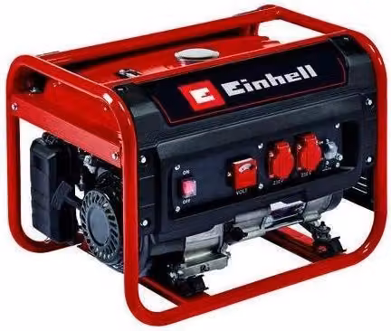 Generatore di corrente a benzina Einhell TC-PG 25-1-E5 a 4 tempi, potenza 2100 W (2400 W max), serbatoio 15 L, 2 prese 230 V, colore Rosso Nero