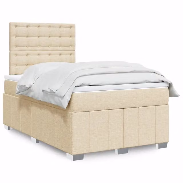 Giroletto a Molle con Materasso Crema 120x200 cm in Tessuto 3291654