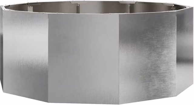 Fioriera rotonda da esterno moderna 90 x 90 x 35 cm manutenzione minima stile chic in acciaio inossidabile argento 02_0052975