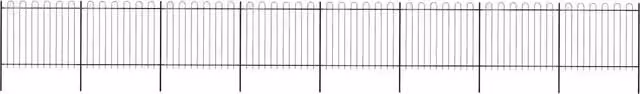 Recinzione Giardino Parte Superiore ad Anello 1339x150 cm Nera 277681