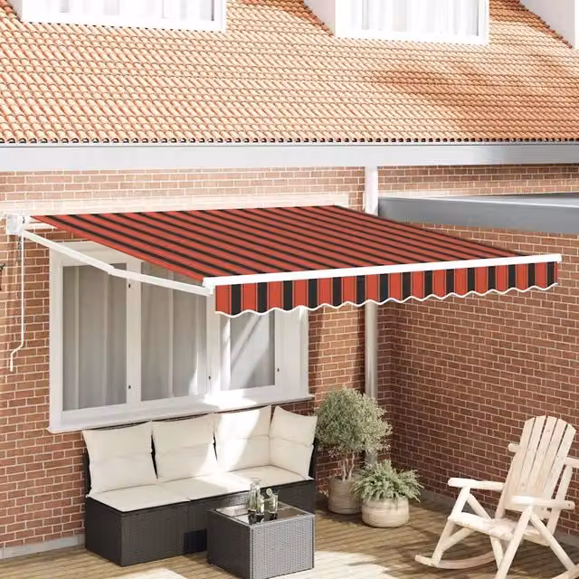 Tenda da Sole-Tenda parasole per balcone Arancione e Marrone 350 x 250 x 165 cm Poliestere 571720