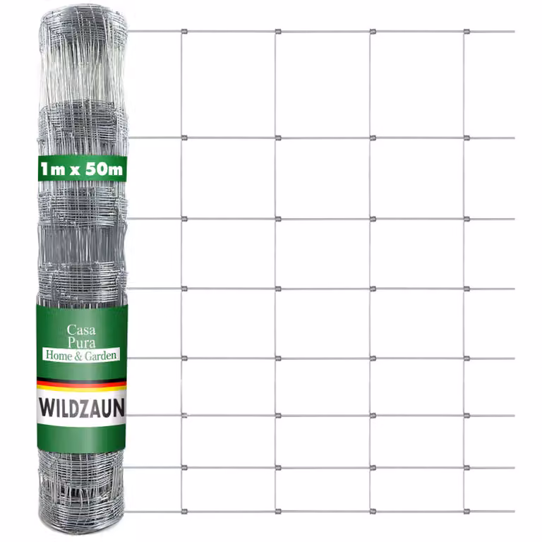 Recinzione per animali selvatici Recinzione robusta zincata Larghezza della rete: 15 cm Altezza: 100 cm Lunghezza: 50 m