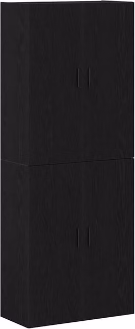 Set di 2 pensili moderni stile minimalista HELLOSHOP26 in legno di rovere nero opaco, L: 69,5 cm, P: 34 cm, H: 90 cm