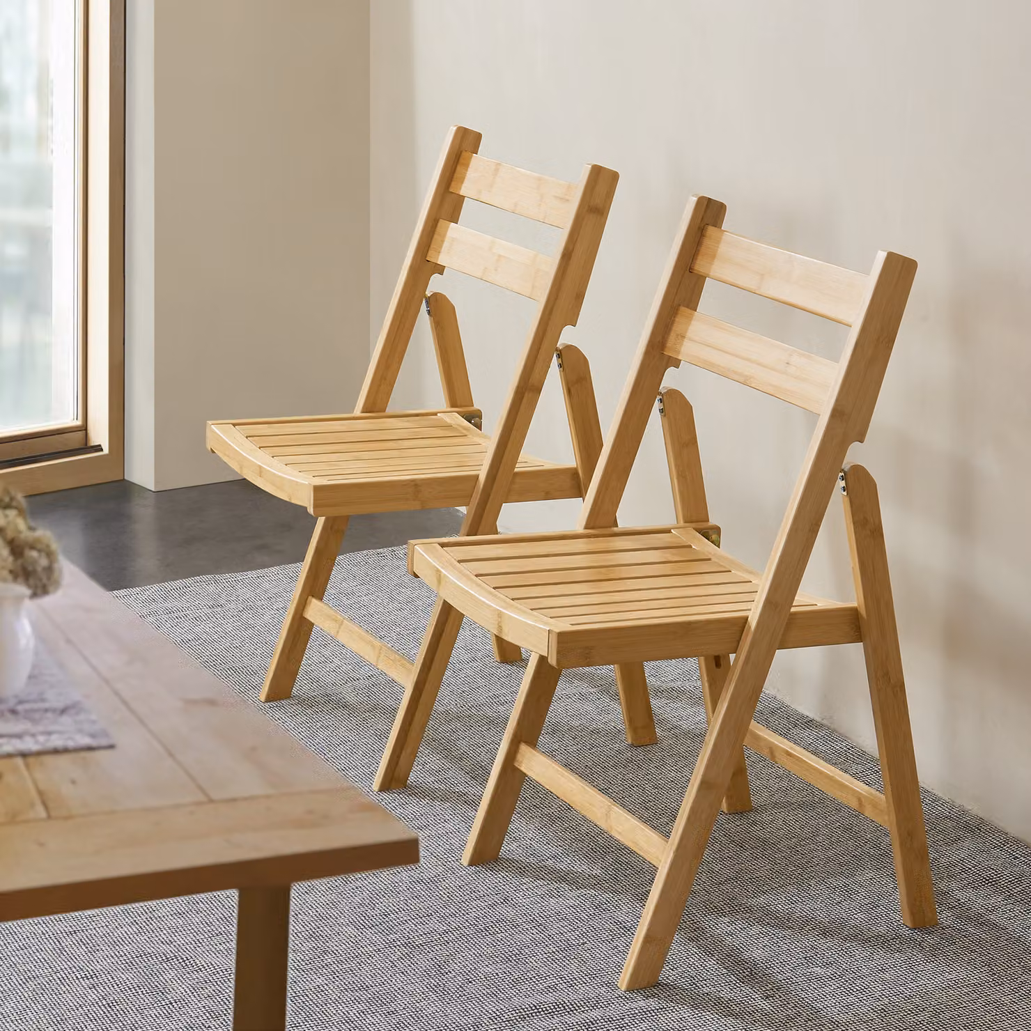 Sedia pieghevole 'Gran' in bambù, set di 2 78x44cm