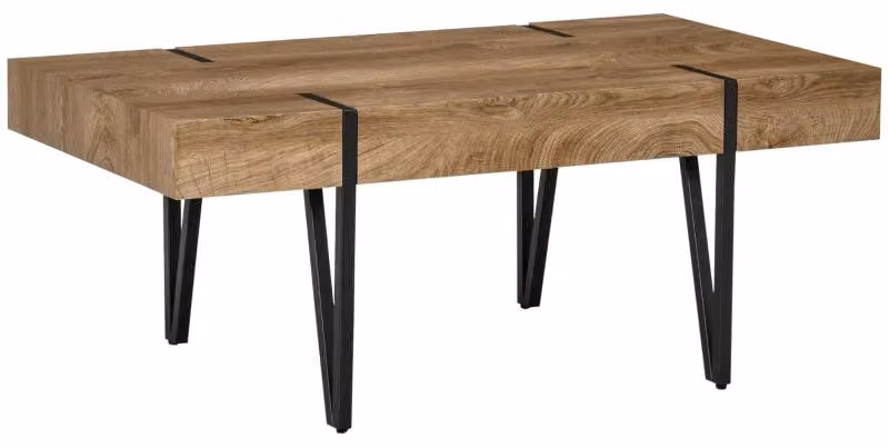 Tavolino da caffè industriale | Colore: legno naturale | Dimensioni: 105x60x42 cm