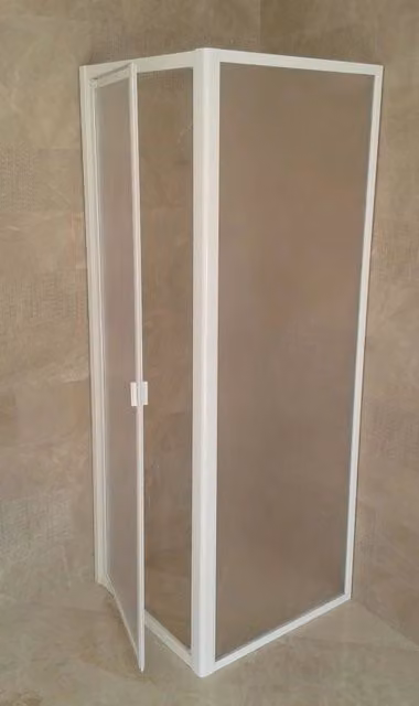 Box doccia acrilico - 2 lati, fisso piu' battente - Misura: 75 x 75 x h185