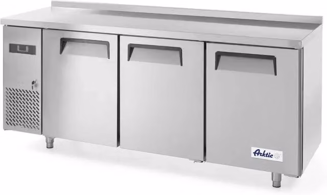 Banco refrigerato tre porte Kitchen Line Hendi Arktic 390L in acciaio inox color argento
