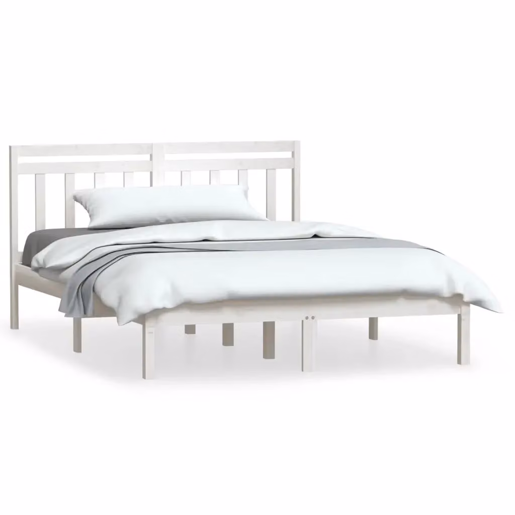 Giroletto vidaXL in legno massello di pino bianco laccato, L/P: 140 x 190 cm – 2