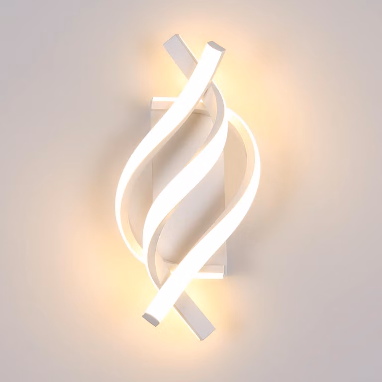 Lampada da parete LED moderna, illuminazione interna da 22W, 2500 lumen, ideale per camere da letto, luce calda 3000K, illuminazione da parete per soggiorni, corridoi e scale, colore bianco [Classe energetica E]