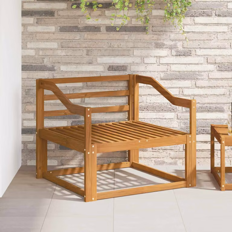 vidaXL Divano centrale per esterno in legno di acacia marrone moderno per giardino e terrazzo