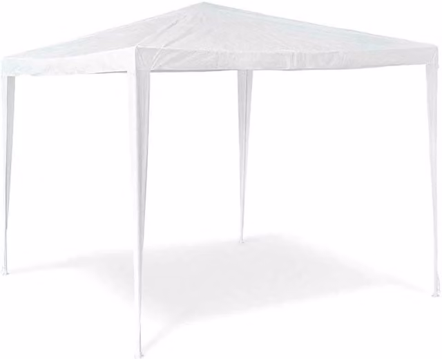 Gazebo da giardino Trade Shop Traesio con tetto idrorepellente antipioggia in acciaio, Bianco, L: 300 cm, P: 300 cm, H: 250 cm
