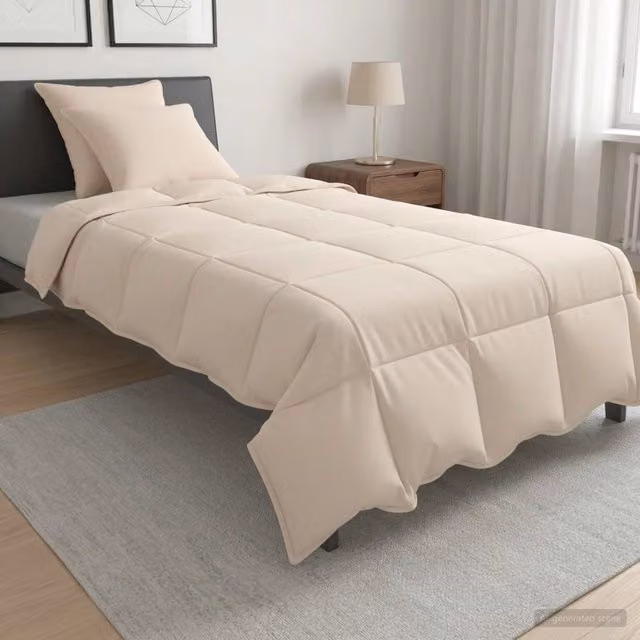 Set di 2 piumoni vidaXL per tutte le stagioni in beige, traspiranti e anallergici, L/P/H: 140 x 220 cm – 1