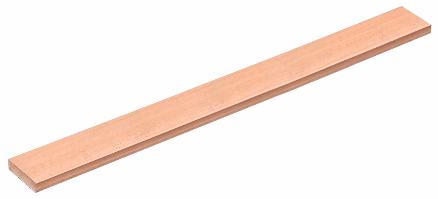 Barra piatta in rame, dimensioni 6 mm x 25 mm x 250 mm, purezza 99,99%