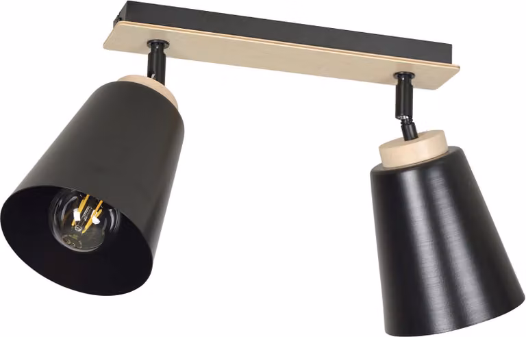 LAMPADA DA SOFFITTO Emibig 2xE27 60W ATLAS 2 NERA 725/2