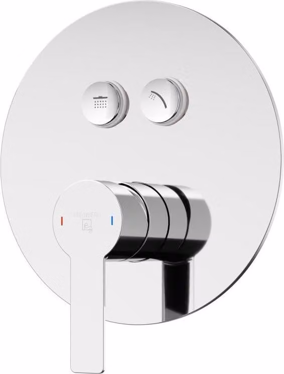 Steinberg Série 390 Set de finition, pour mitigeur bain/douche, pushtronic, pour 2 consommateurs, rond, 39023223, 39023223