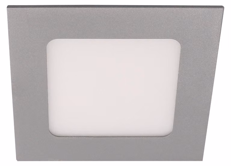 Faretta quadrata a incasso, dal design semplice, con luce LED bianco neutro a 4000K, di colore grigio