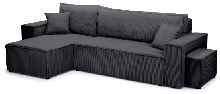 Divano a tre posti con funzione letto, modello Klara, colore antracite