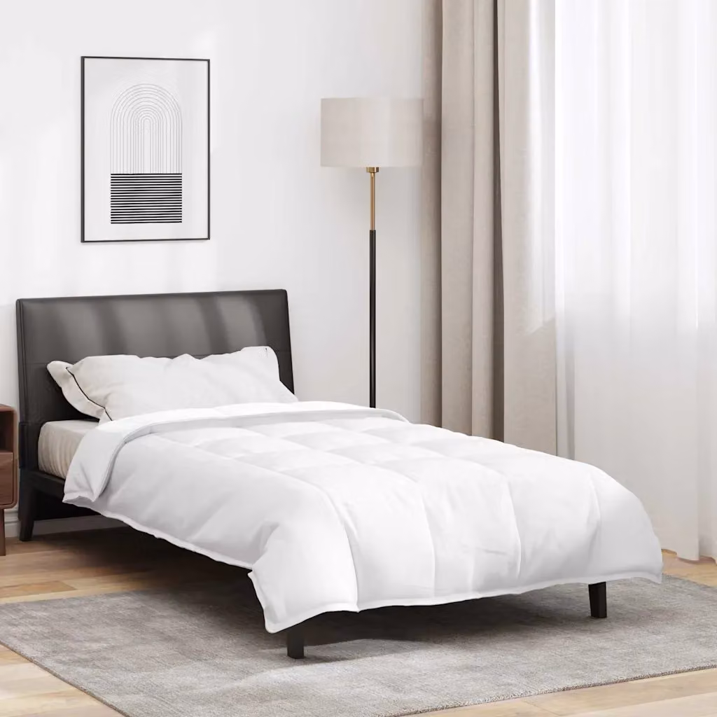 vidaXL Piumone 2-in-1 per adulti in piuma e cotone, Bianco, L 135 x P 220 cm
