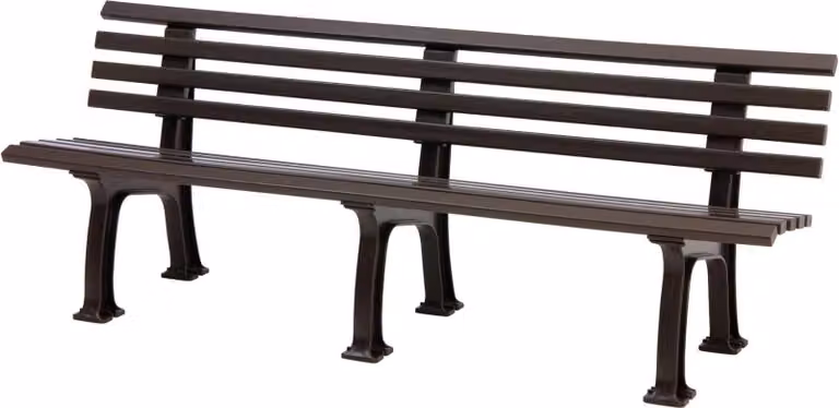 Panchina da giardino Antigua | 4 posti | Marrone | HxLxP 74x200x54cm | Plastica resistente agli agenti atmosferici e ai raggi UV | Panchina da parco Panchina da esterno Balcone da giardino Terrazza