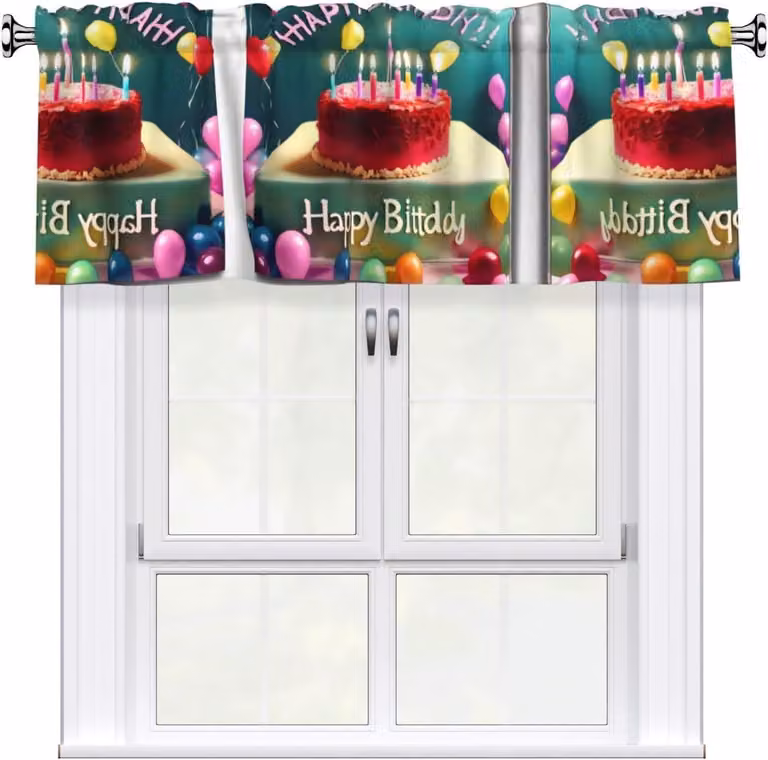 Tenda a balze fantasia, 137,2 x 45,7 cm, facile da applicare, ideale per decorare finestre in cucina, camera da letto e altri ambienti