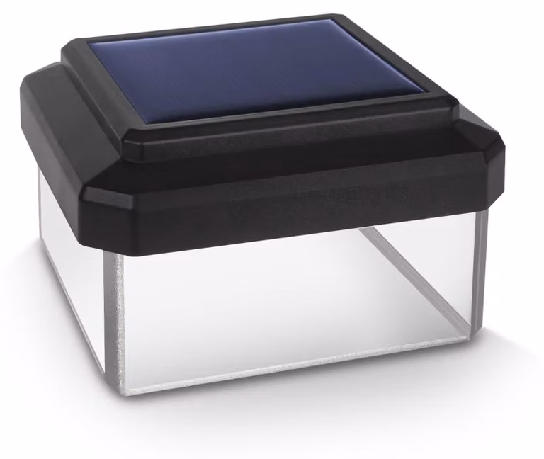 Lampada solare a LED con sensore di luminosità, colore nero, dimensioni 81x81 mm