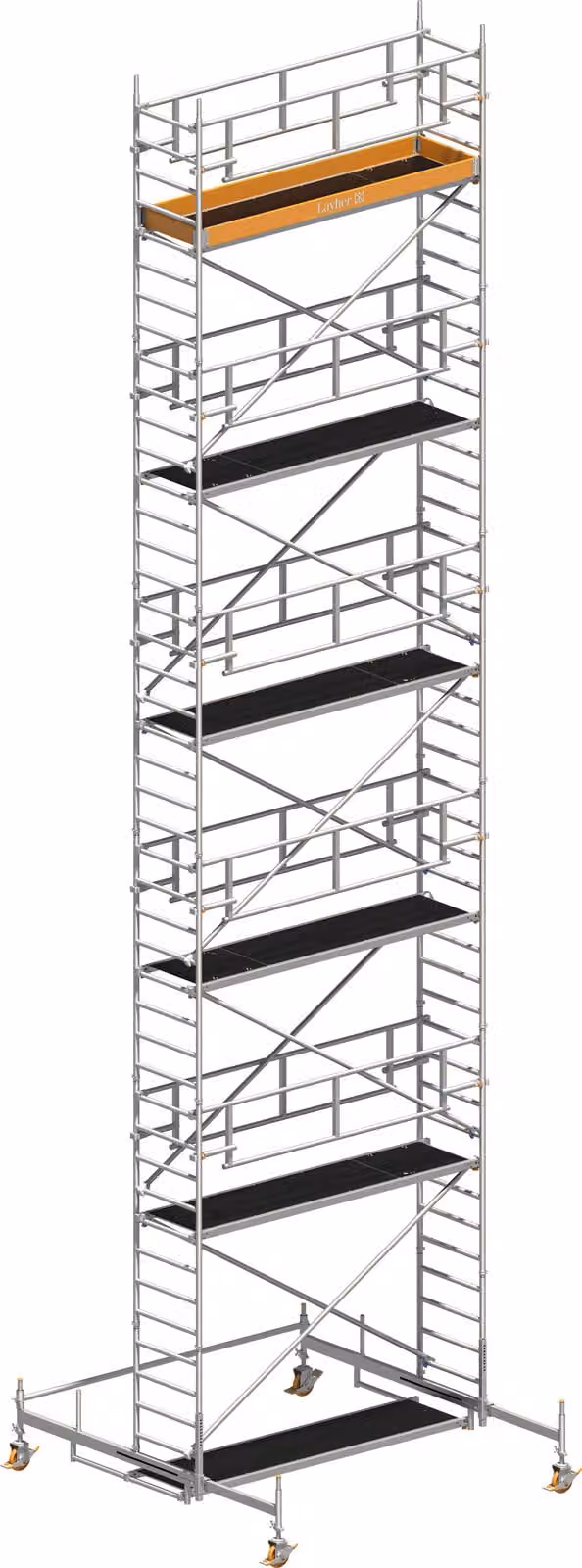 Ponteggio mobile Layher Uni Standard P2 Safety Plus con doppia ringhiera 12,38 m AH