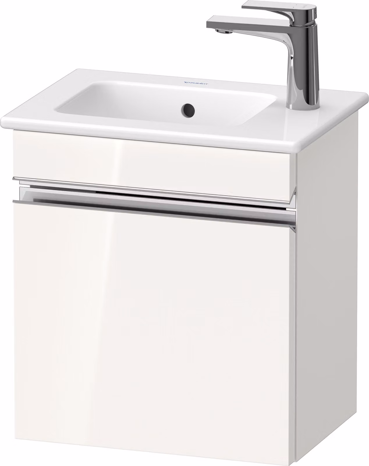 Duravit Sivida bâti-support pour lavabo, charnières à droite, poignée profilée chromée, 400x287x443mm, pour ME by Starck, SV4642R10220000, SV4642R10220000