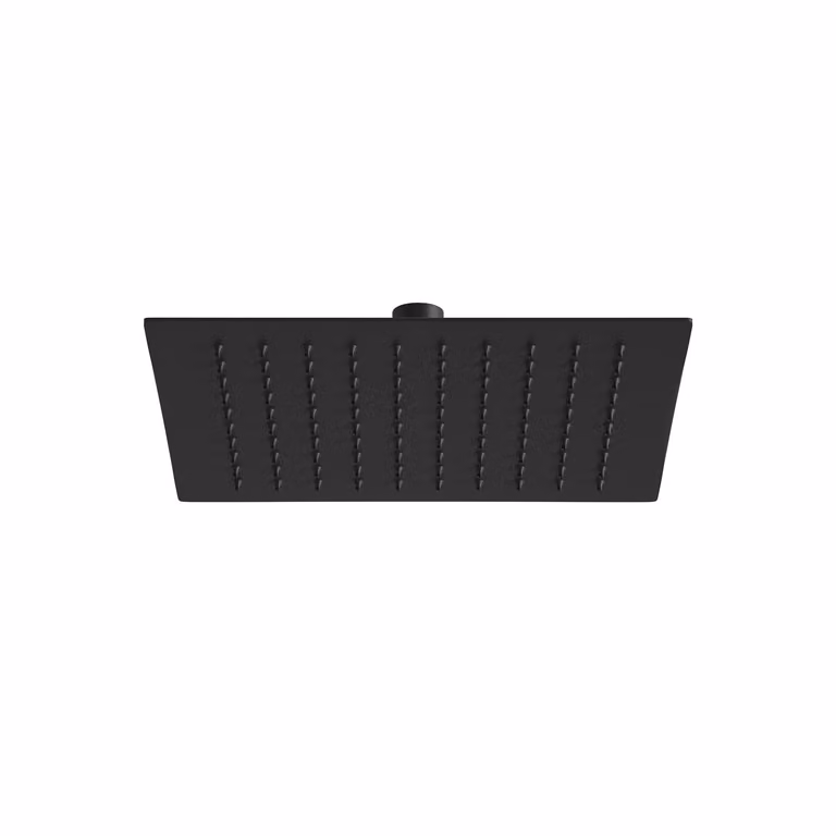 JOHO Soffione doccia in acciaio inossidabile Soffione doccia a pioggia quadrato da 8 pollici Soffione doccia quadrato da incasso con ugelli anticalcare 20x20cm Nero