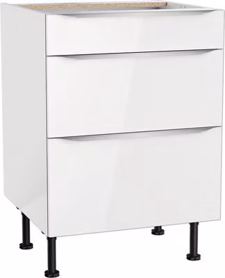 Cassettiera Optifit Arvid986 LxPxH 60 x 58,4 x 87 cm bianco lucido smontata KFAV U636-8E+