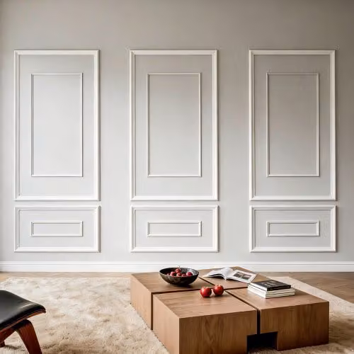 Kit di 3 Modanature per Pareti VEVOR in Polistirene Bianco, Pannelli per Rivestimento a Doppia Linea con Profili Largo e Stretto per Interni