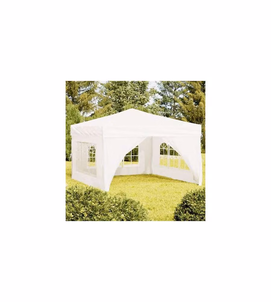 vidaXL Tenda per Feste Pieghevole con Pareti Laterali con Finestre Bianco – 2