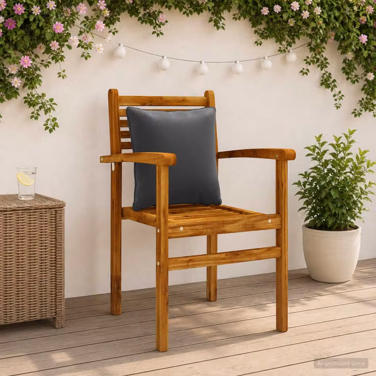 Set di 4 cuscini per schiena vidaXL PUTTEN in poliestere, colore grigio antracite