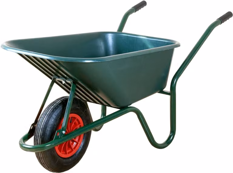 ALTRAD LIMEX: Carrello da cantiere, carrello da giardino, colore verde, capacità 100 litri, vasca in PP, portata 150 kg