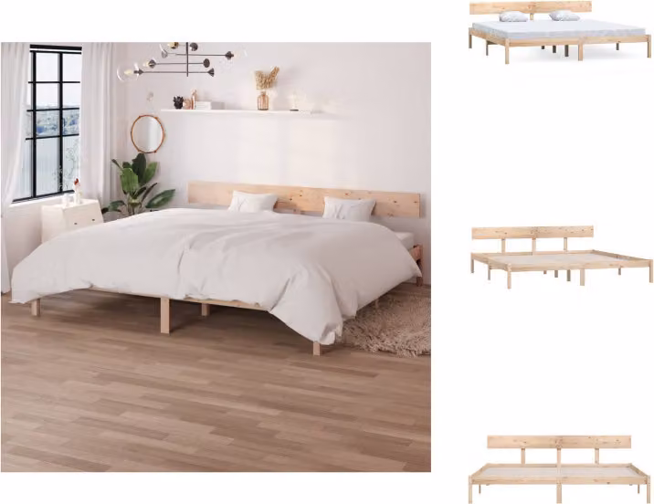vidaXL Letto in legno massiccio di pino 200x200 cm - Letti e strutture letto