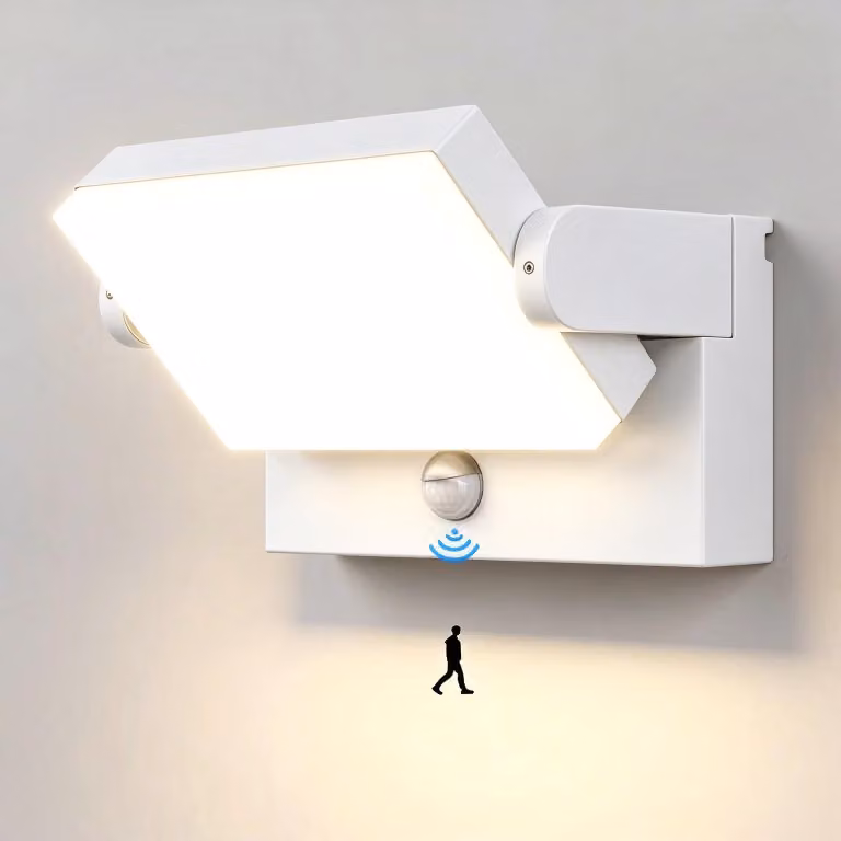 Lampada da parete a LED, 40 W, con sensore, 3000 K, grado di protezione IP65, 3000 lumen, angolo di illuminazione 120°