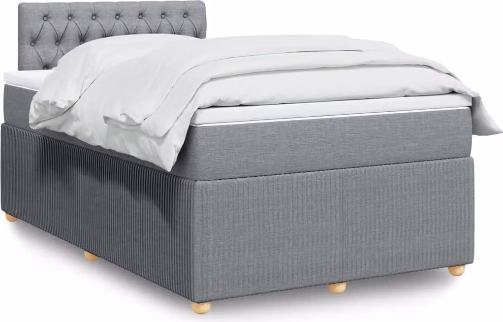 Maison Exclusive - Letto boxspring con materasso Grigio chiaro 120x200 cm Tessuto